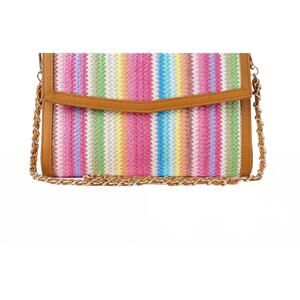 NEW HAUTE SHORE women's beth raffia clutch bag in multi color